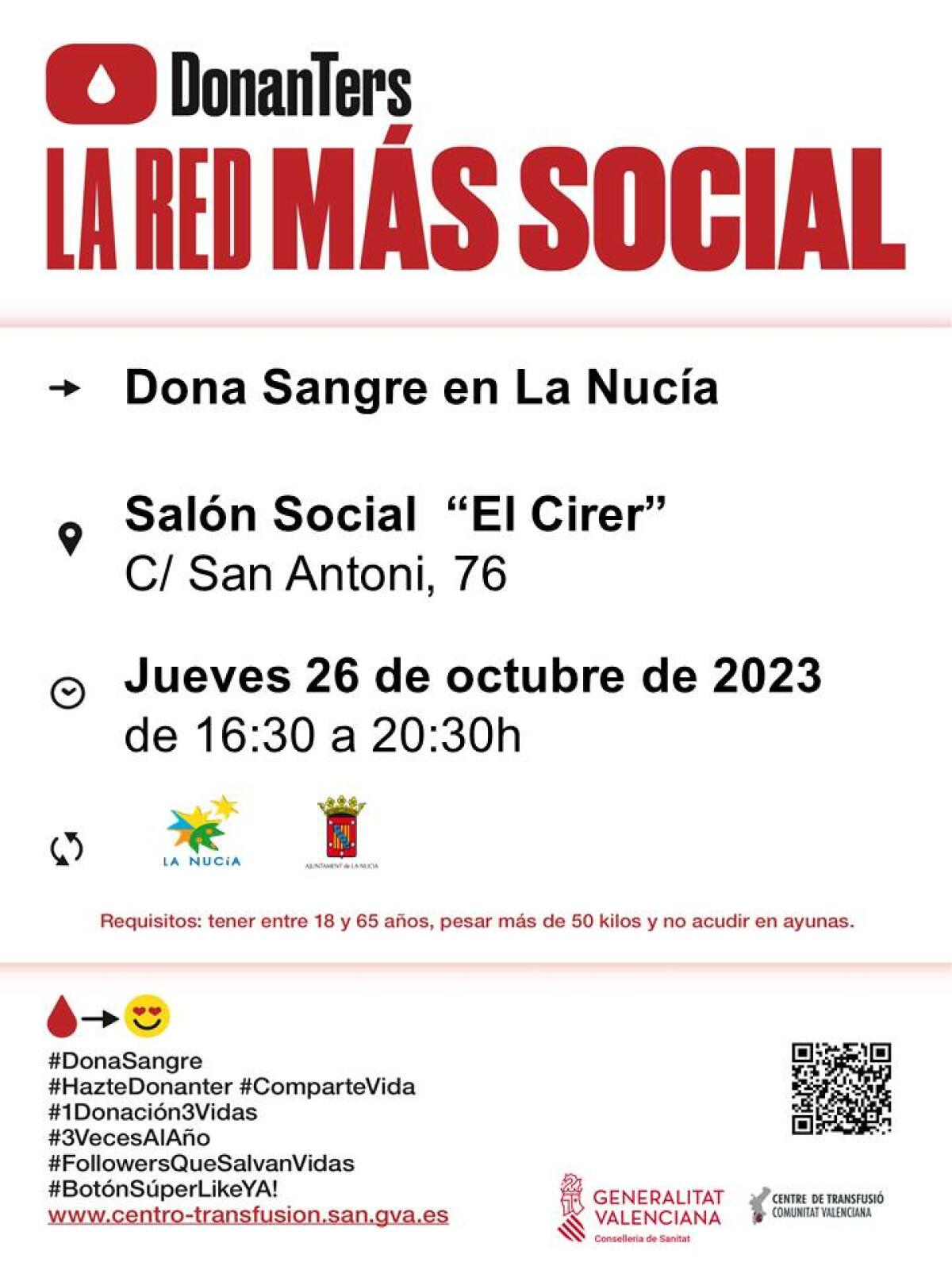 La “15ª Donación de Sangre” será en “El Cirer” el próximo jueves 