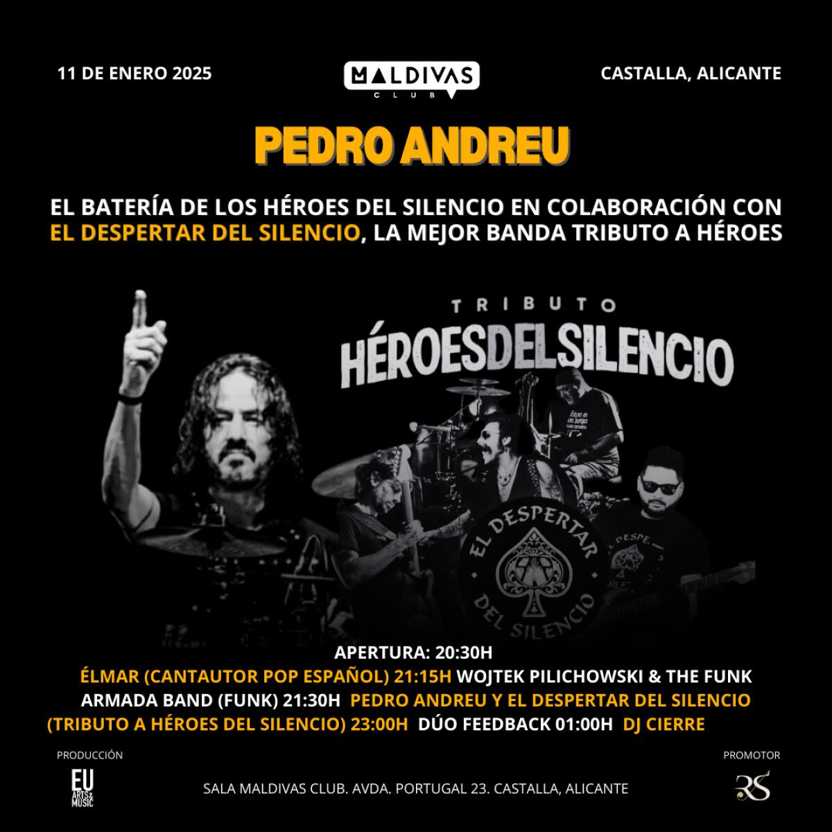 Revive la magia de H&eacute;roes del Silencio el 11 de enero de 2025 en Maldivas Club