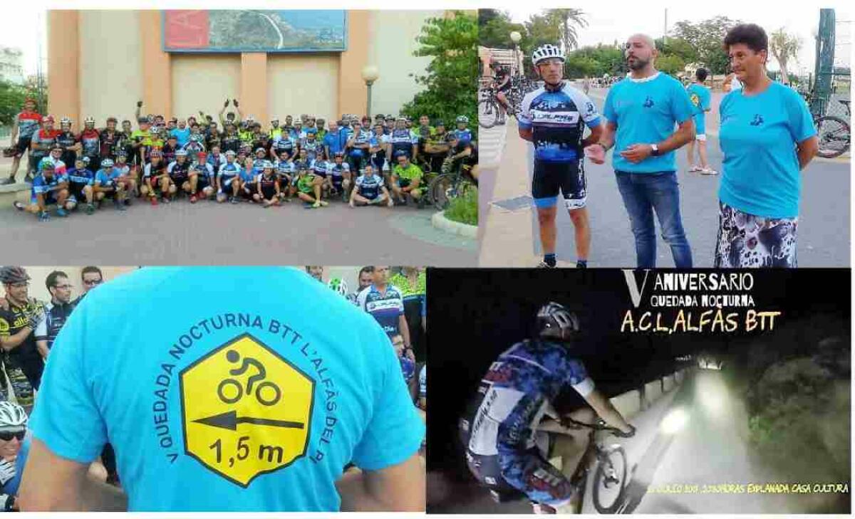85 ciclistas participaron en la V Quedada Nocturna de la A.C. BTT l&rsquo;Alf&agrave;s