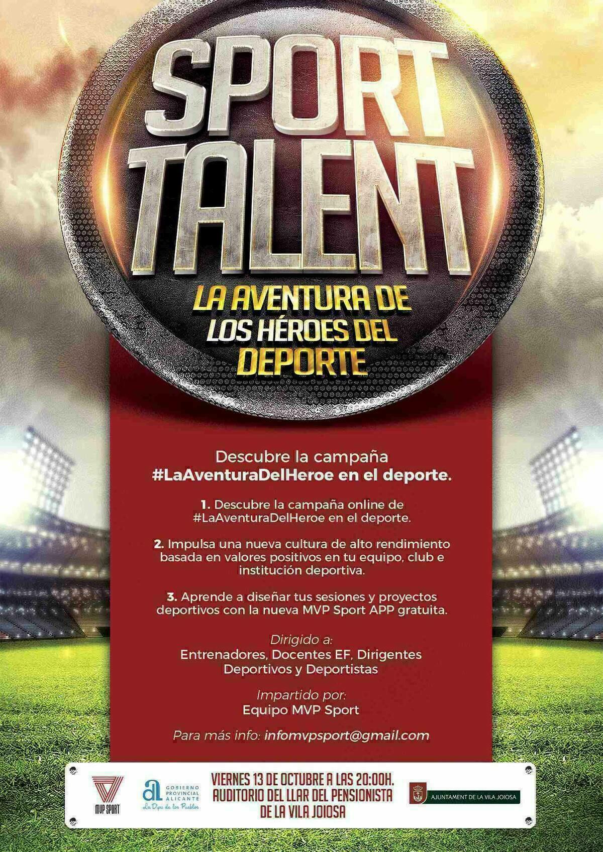 La Vila acoge la conferencia &lsquo;Sport Talent: la aventura de los h&eacute;roes del deporte&rsquo; dedicada a docentes, educadores y padres