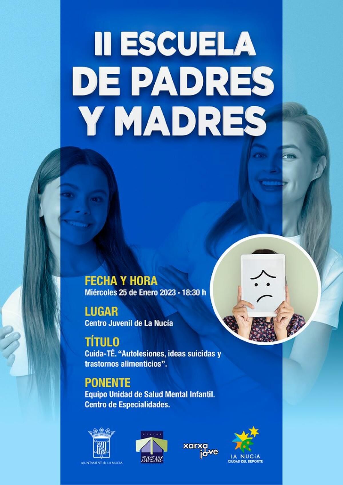 Mañana tercera sesión gratuita de la II Escuela de Madres y Padres 