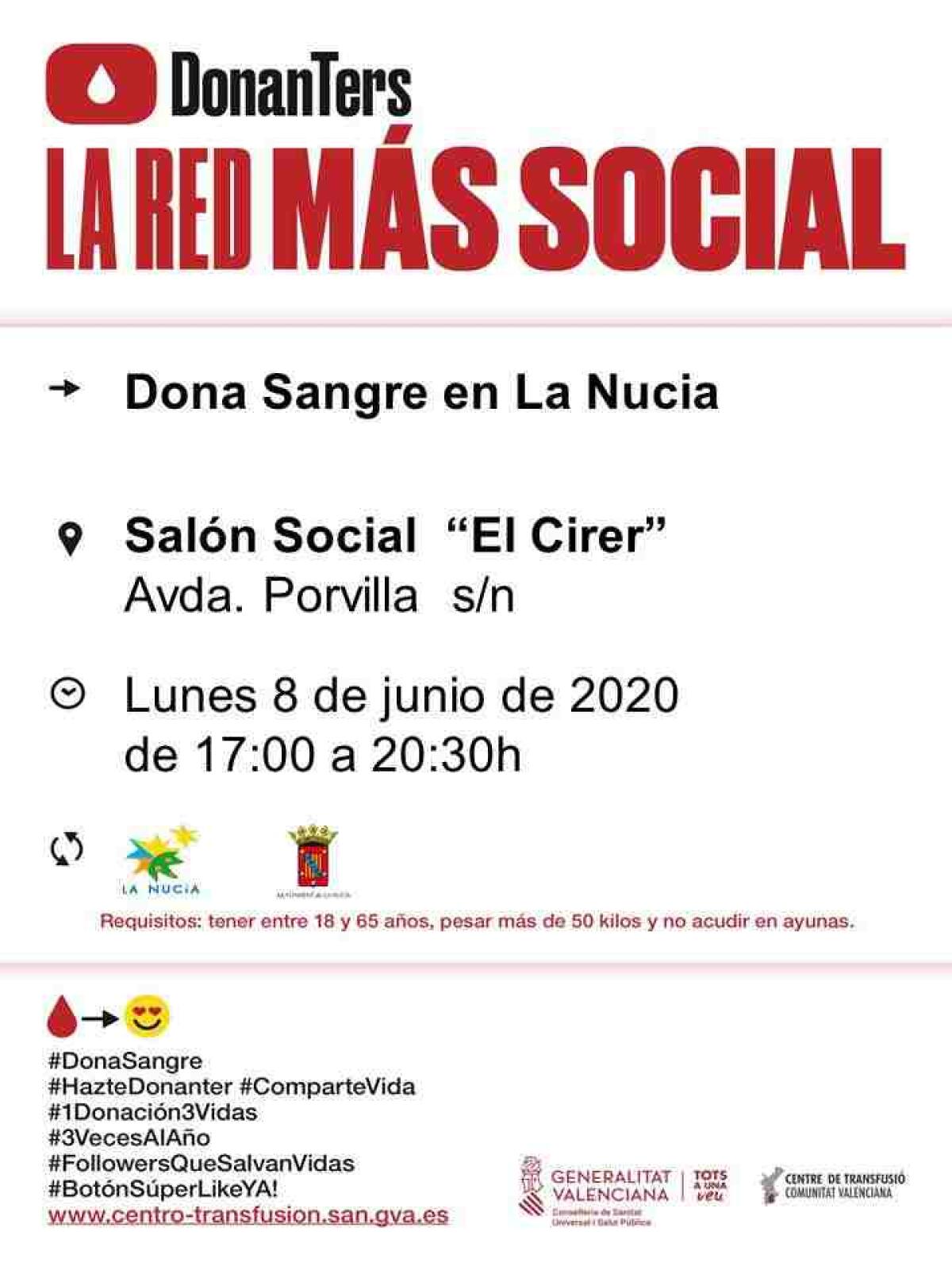 Esta tarde Donaci&oacute;n de Sangre en el &ldquo;Cirer&rdquo;.