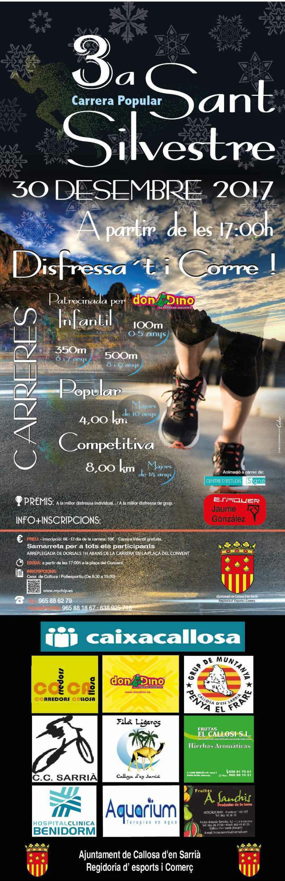 Callosa d&rsquo;en Sarri&agrave; celebra la 3&ordf; Sant Silvestre el pr&oacute;ximo s&aacute;bado