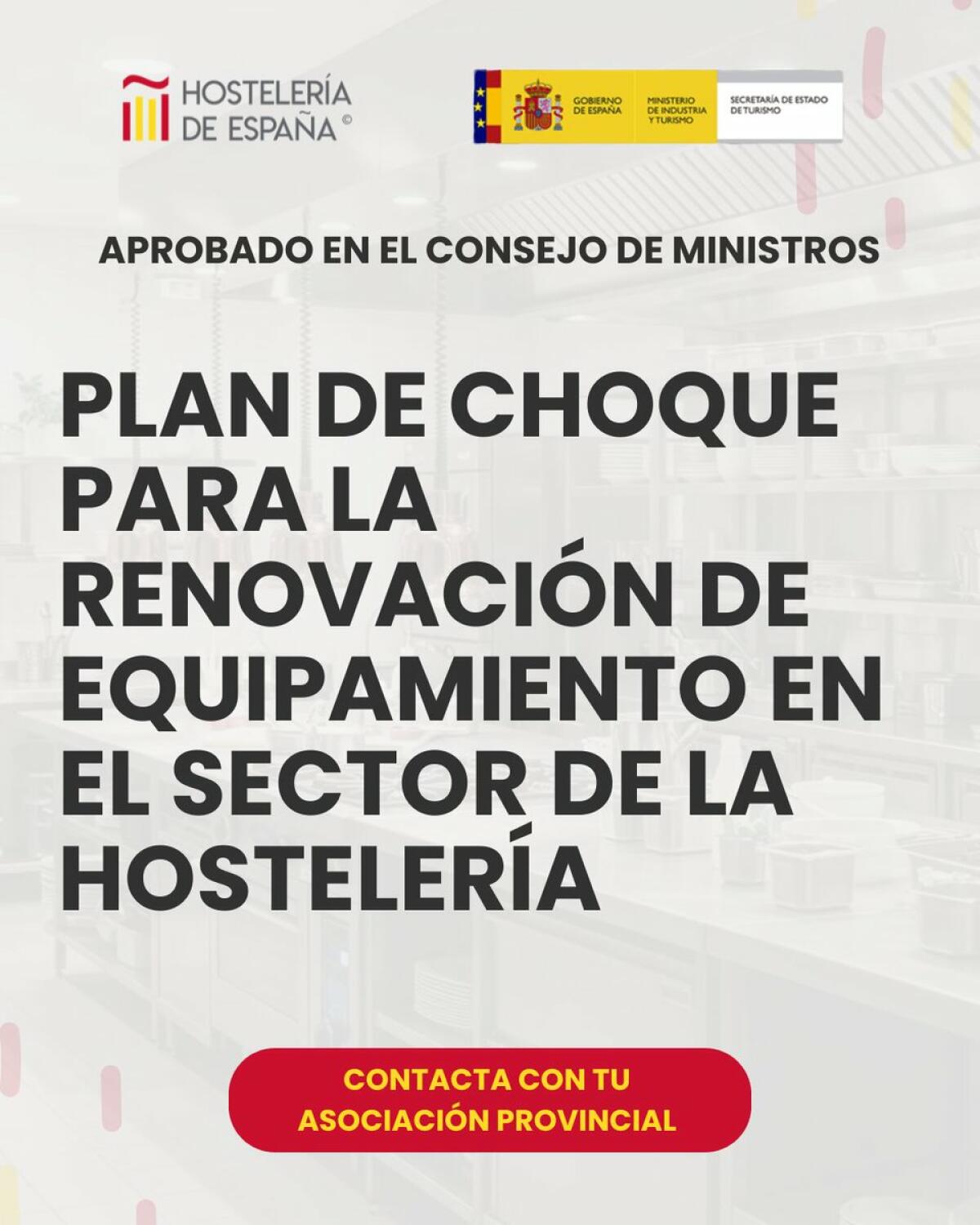 RD 638/2026, Plan de Choque para renovaci&oacute;n de equipamiento en hosteler&iacute;a