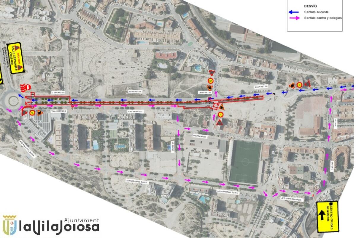 Villajoyosa inicia las obras de la calle Cervantes que conllevar&aacute;n cortes y desv&iacute;os de tr&aacute;fico a partir del lunes