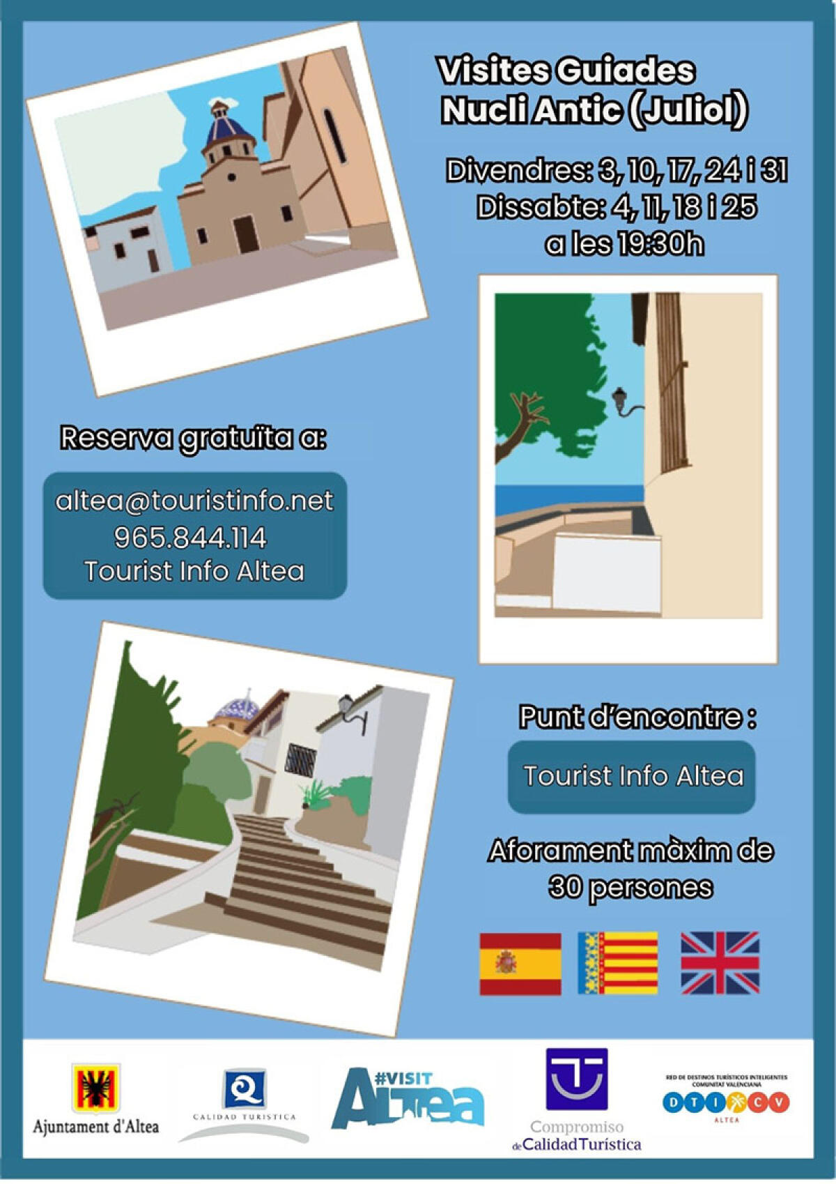 Turismo ofrece visitas guiadas por el casco antiguo de Altea durante julio y agosto