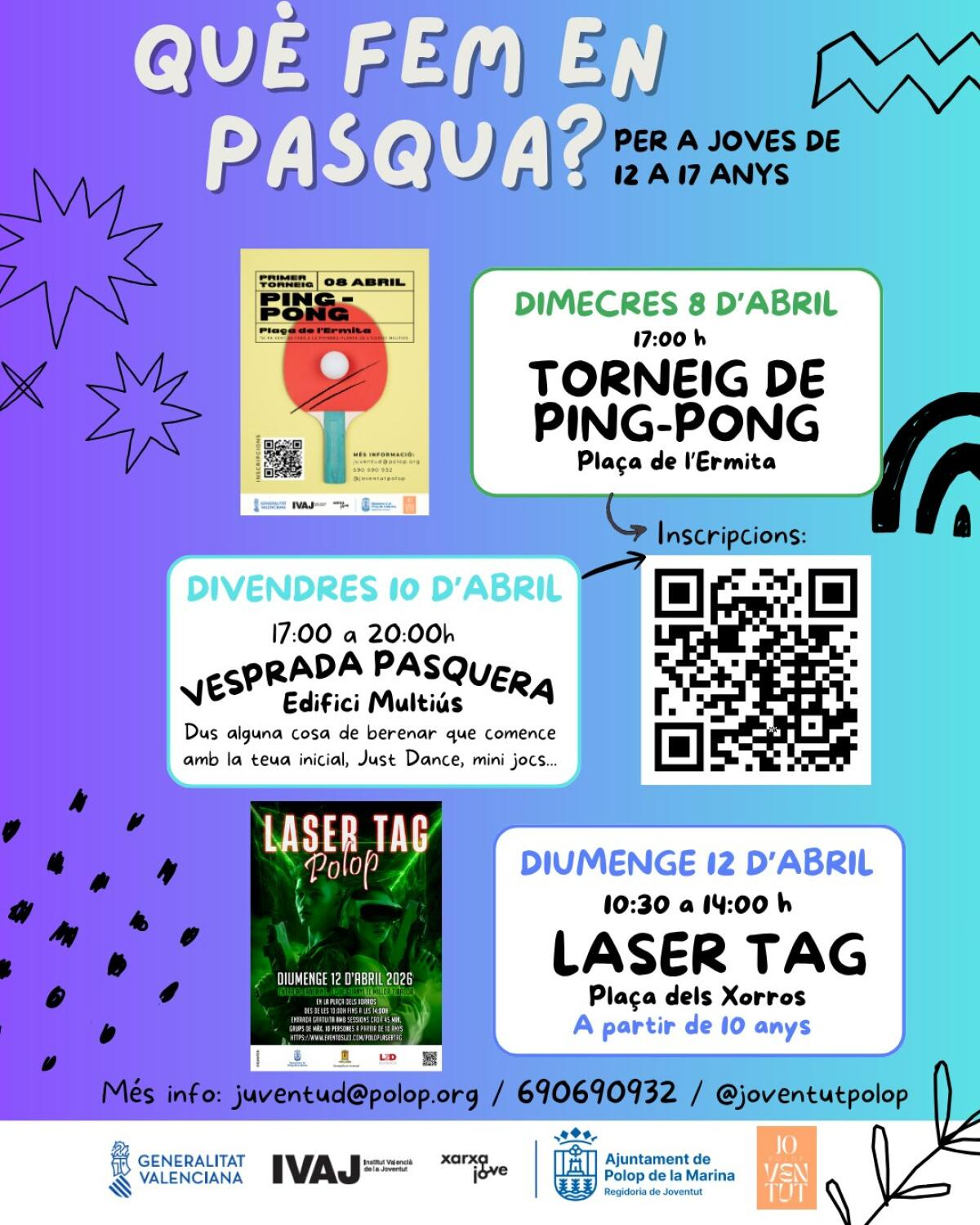 Polop de la Marina impulsa el ocio juvenil con actividades gratuitas durante las vacaciones escolares de Pascua