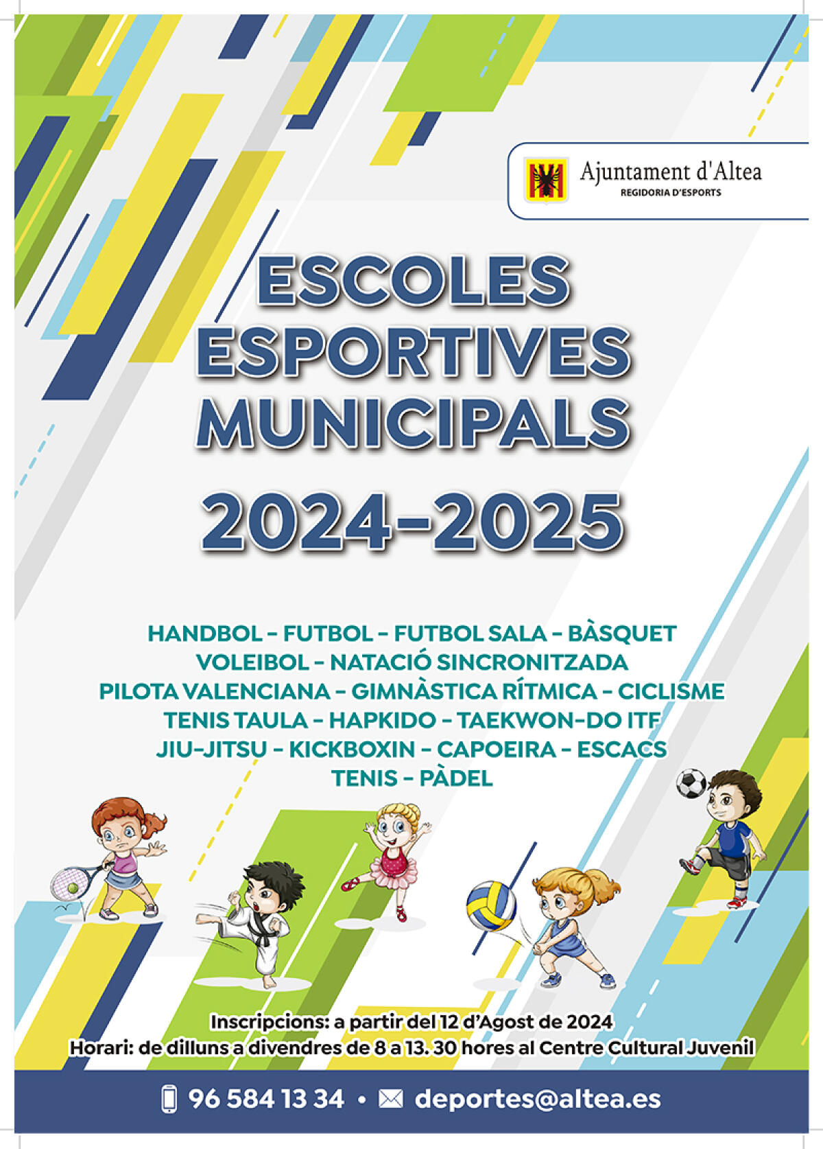 El lunes 12 de agosto se abren las inscripciones en las Escuelas Deportivas Municipales