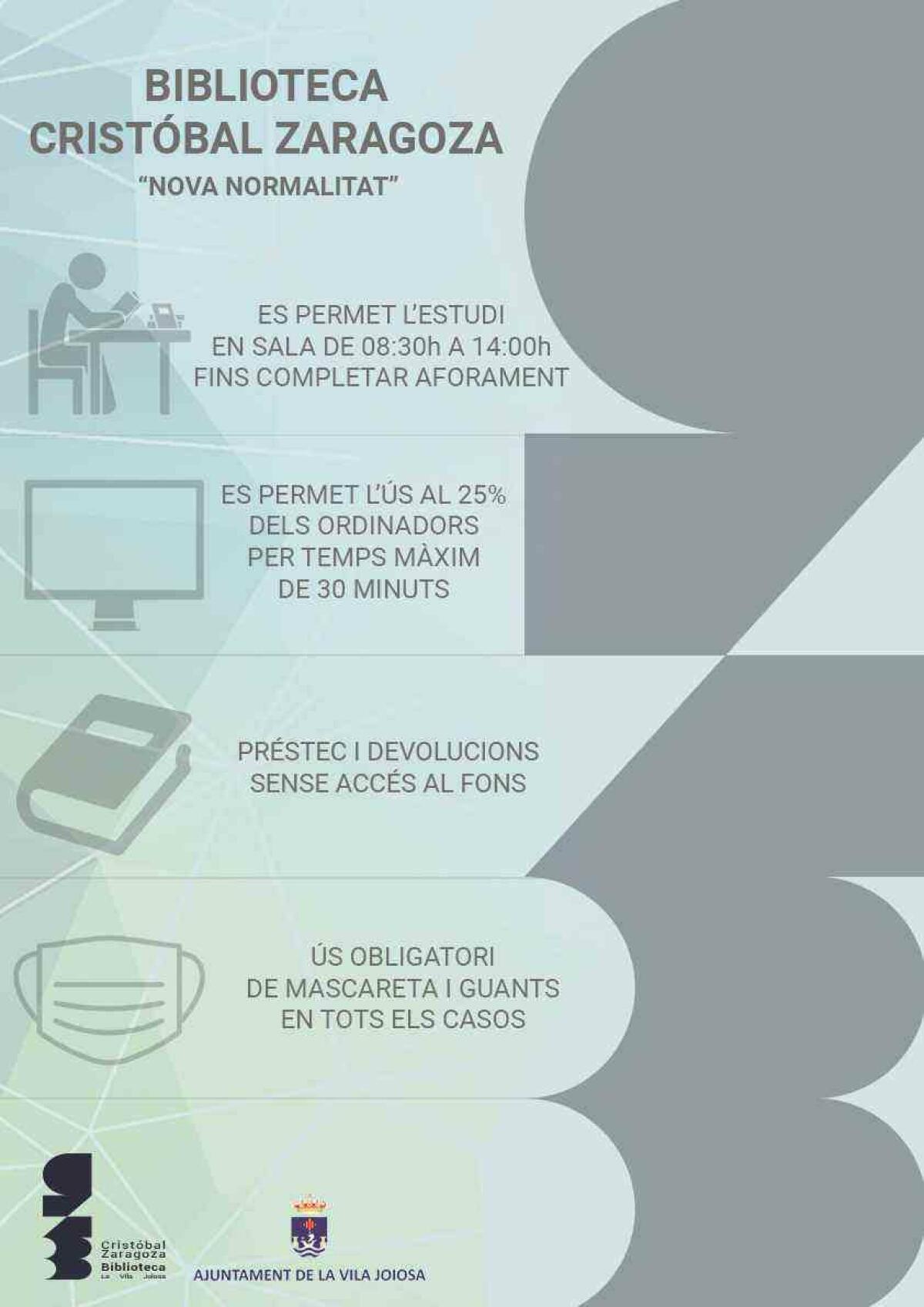 La Biblioteca Crist&oacute;bal Zaragoza reabre su sala de estudio desde la pr&oacute;xima semana