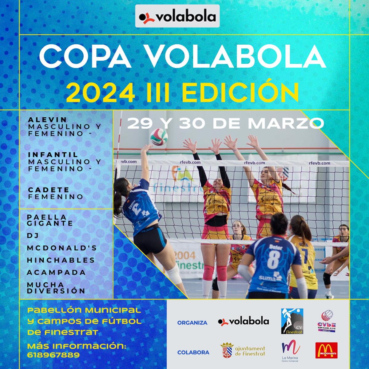 FINESTRAT BATE RÉCORDS CON EL MAYOR TORNEO NACIONAL DE VOLEY BASE: ES LA 3ª EDICIÓN DEL TORNEO VOLABOLA QUE SE DISPUTA ESTA SEMANA SANTA CON MÁS DE 75 EQUIPOS Y 700 PARTICIPANTES LLEGADOS DESDE TODA ESPAÑA