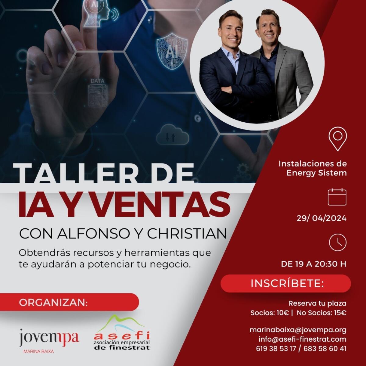 Finestrat acoge el lunes 29 un taller sobre Inteligencia Artificial para potenciar ventas promovido desde ASEFI y JOVEMPA