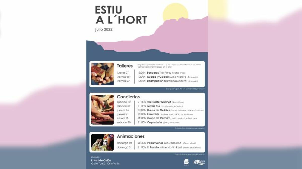 Llega ‘Estiu a l’Hort’, con talleres, conciertos y animaciones durante el mes de julio