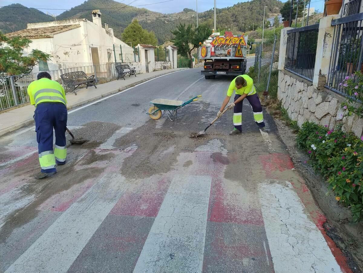 La Diputación realiza más de una veintena de intervenciones en las carreteras provinciales a causa de las últimas lluvias