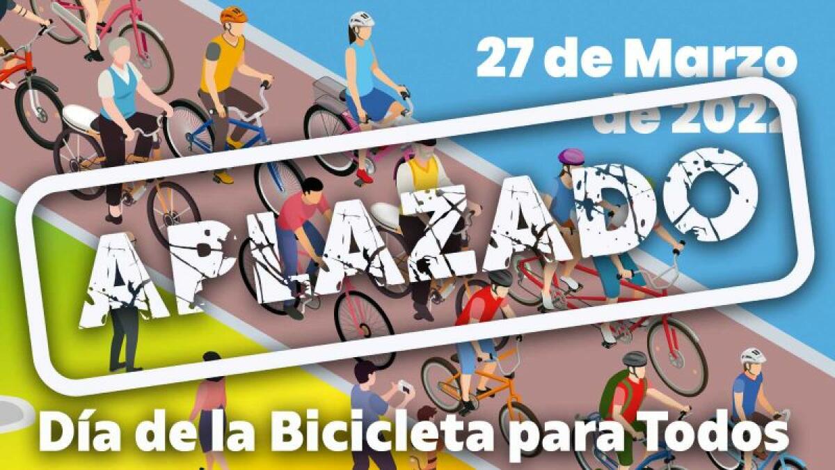 Aplazado el ‘Día de la Bicicleta para Todos’ por la previsión de lluvias para el domingo