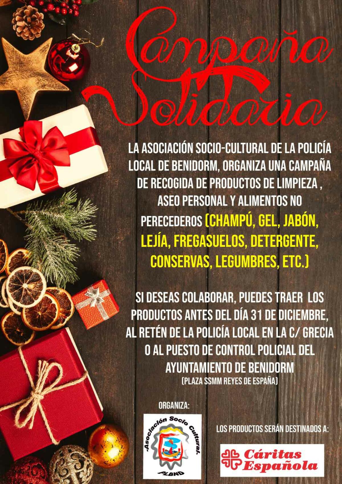 Con la Navidad, un año más vuelve la Campaña Solidaria de la Policía Local de Benidorm