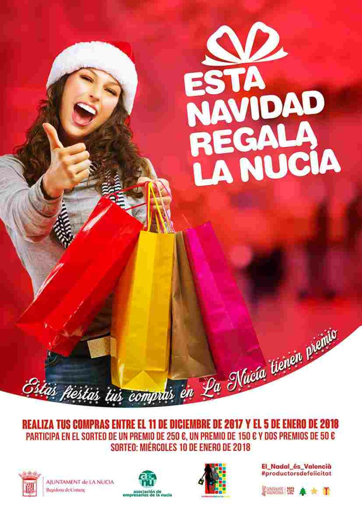 El Comercio de La Nuc&iacute;a repartir&aacute; 500 &euro; en premios  en la &ldquo;Campa&ntilde;a de Navidad 2017&rdquo;