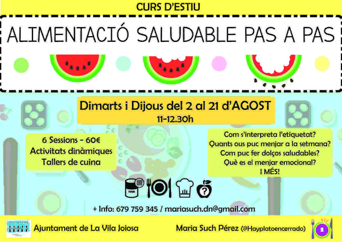 La Vila &middot; Juventud organiza un curso de alimentaci&oacute;n saludable