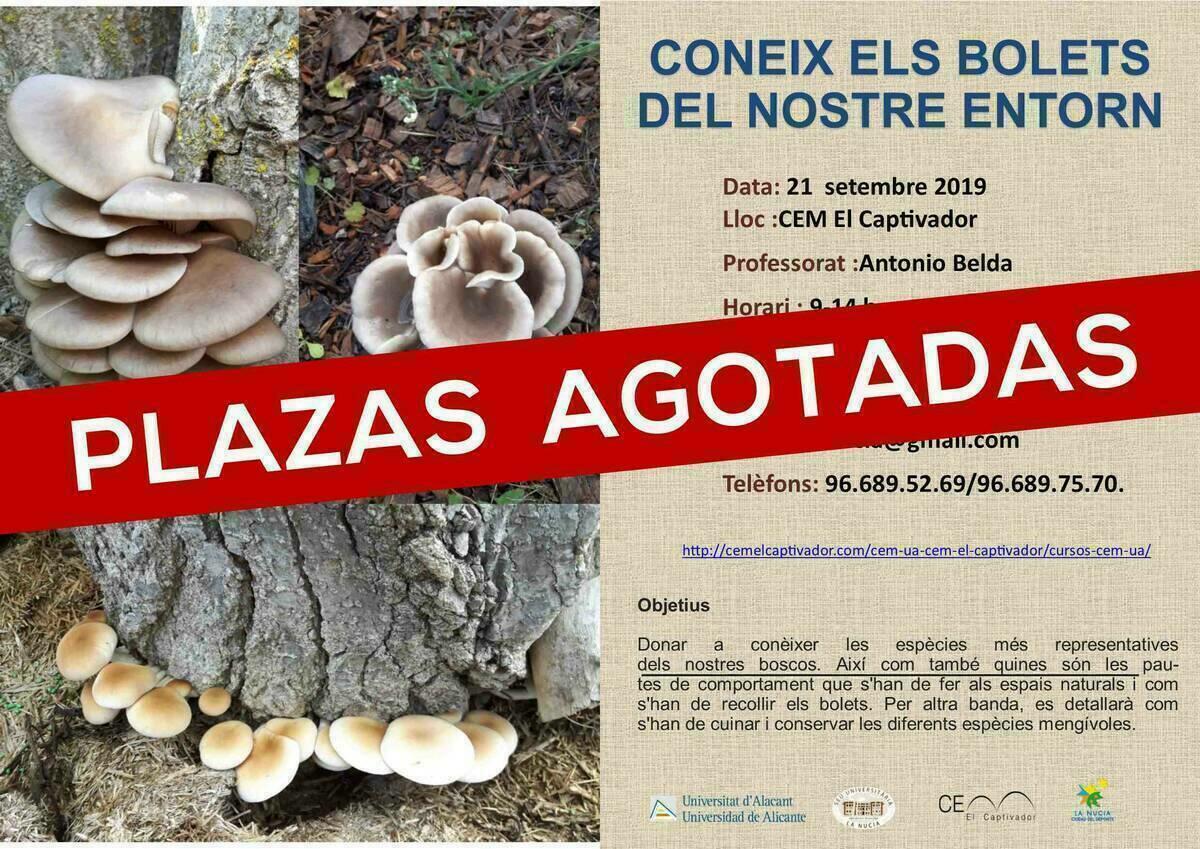 La Nucía · Plazas agotadas para el Curso “Coneix els Bolets del nostre Entorn” en el CEM