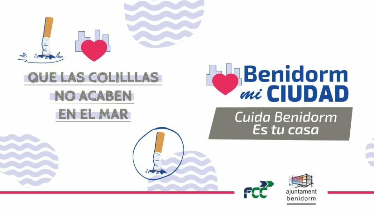 Benidorm incorpora nuevas papeleras en los barrios e inicia una campaña de concienciación para no arrojar colillas al suelo