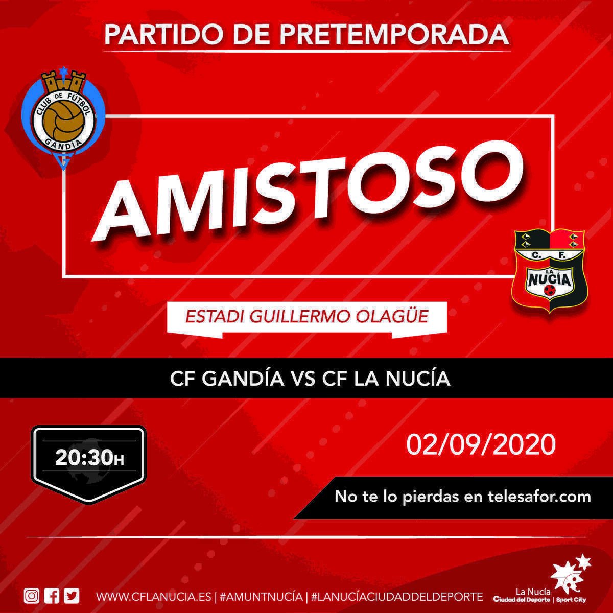 El CF La Nuc&iacute;a se enfrenta esta tarde al CF Gand&iacute;a en su primer &ldquo;amistoso&rdquo;