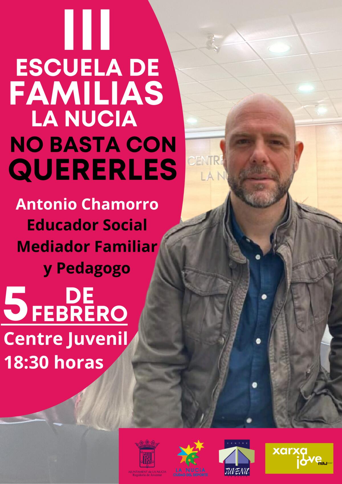 Antonio Chamorro hablará sobre la “comunicación en las familias” esta tarde en el Centre Juvenil