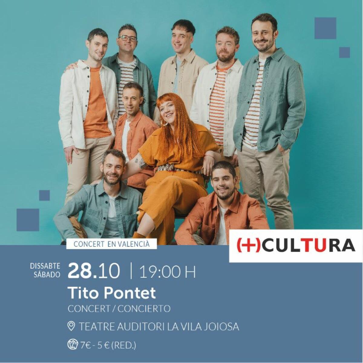 La música jamaicana y latina con letra en valenciano del grupo Tito Pontet llega este sábado al Teatre Auditori de Villajoyosa