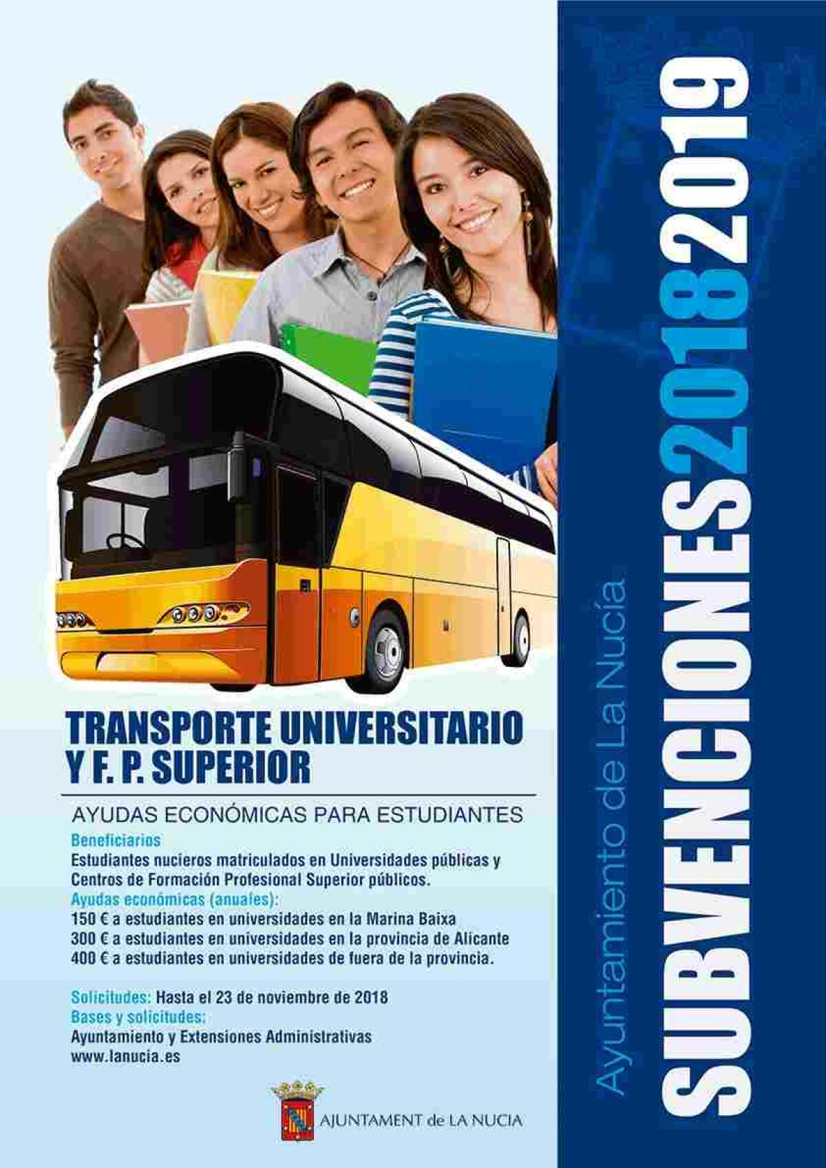 La Nuc&iacute;a &middot; El 23 de noviembre finaliza el plazo  de la subvenci&oacute;n de Transporte Universitario