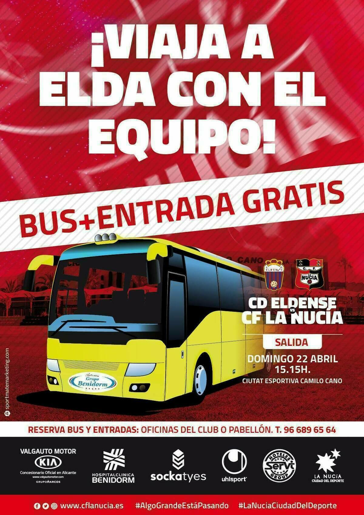 El C.F. La Nuc&iacute;a fleta autob&uacute;s gratuito  para &ldquo;el partido del a&ntilde;o&rdquo; en Elda