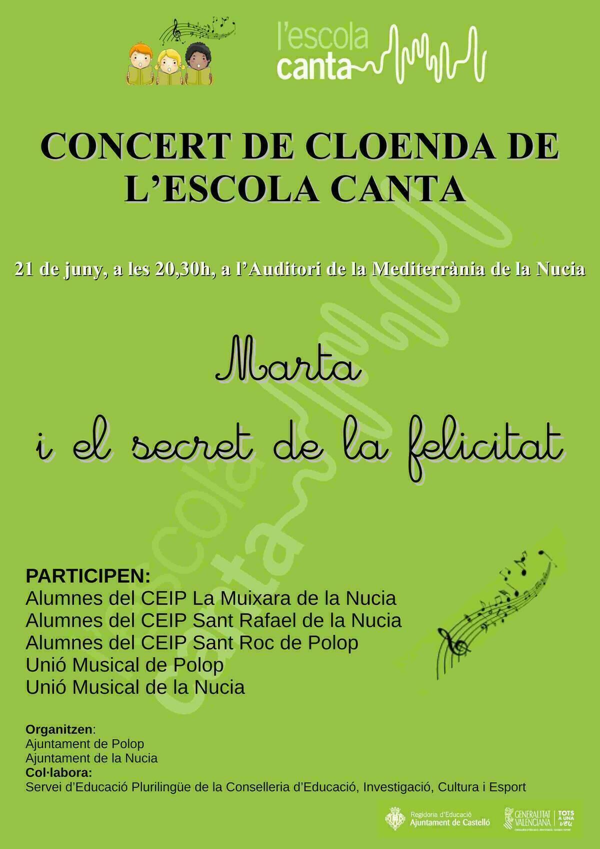La Nucía // Concierto de Clausura de l´Escola Canta en l´Auditori