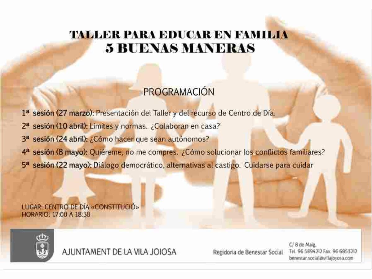 La Vila &middot; Bienestar Social impulsa un taller para educar en familia
