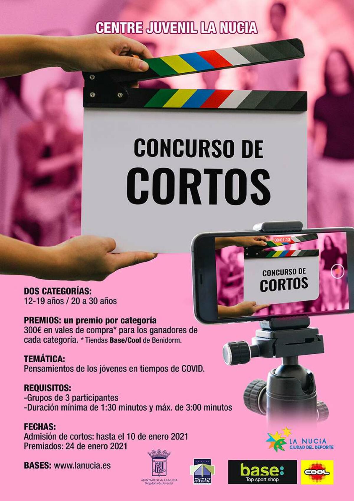 El domingo finaliza el plazo para el “I Concurso de Cortos de Juventud”