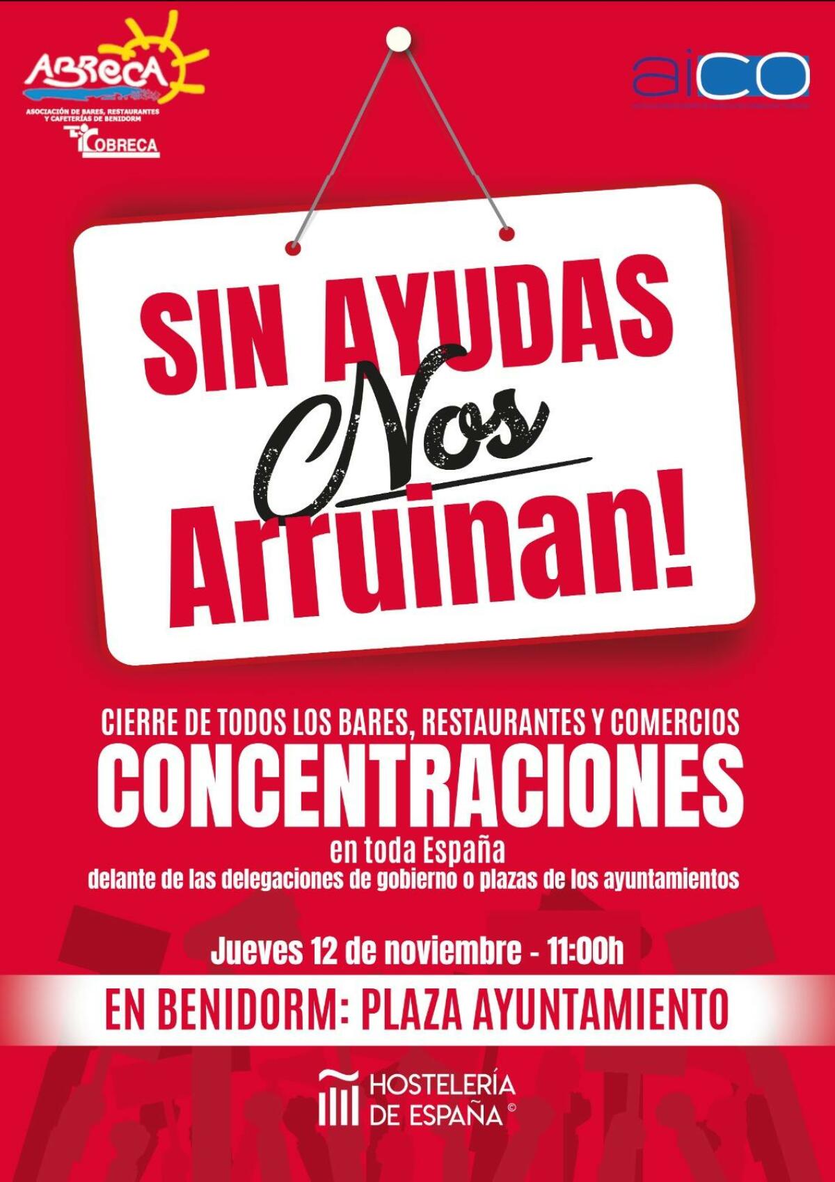 ABRECA, COBRECA Y AICO INVITAN A RESTAURADORES, COMERCIANTES Y AUTÓNOMOS AL CESE DE SU ACTIVIDAD Y CIERRE DE SUS ESTABLECIMIENTOS.