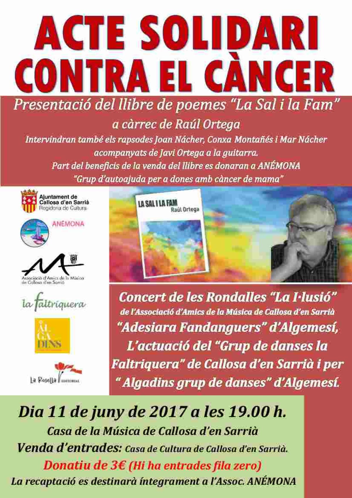 M&uacute;sica y poes&iacute;a para luchar contra el c&aacute;ncer en Callosa d&rsquo;en Sarri&agrave;