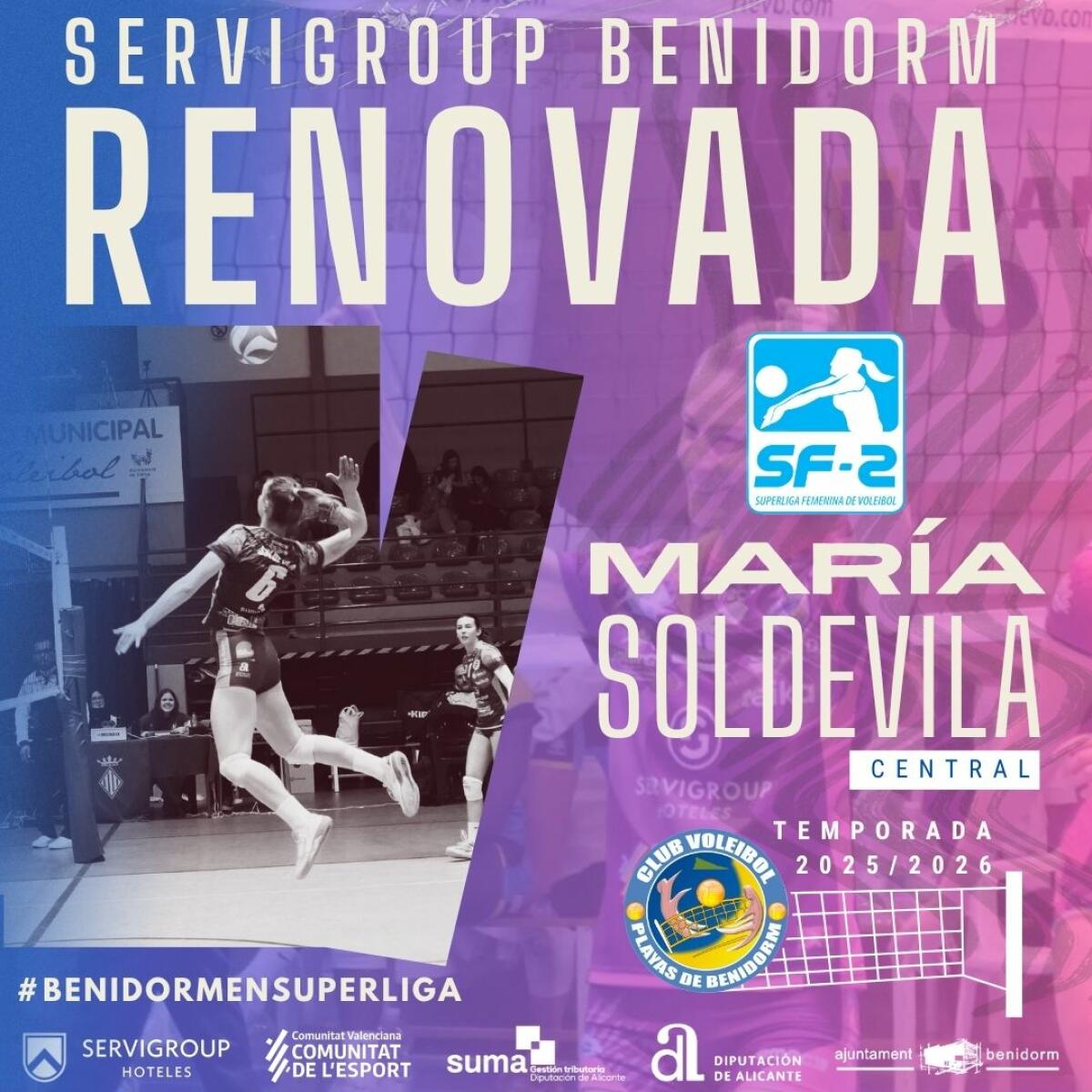 La central María Soldevila volverá a liderar al Servigroup Benidorm en la Superliga 2