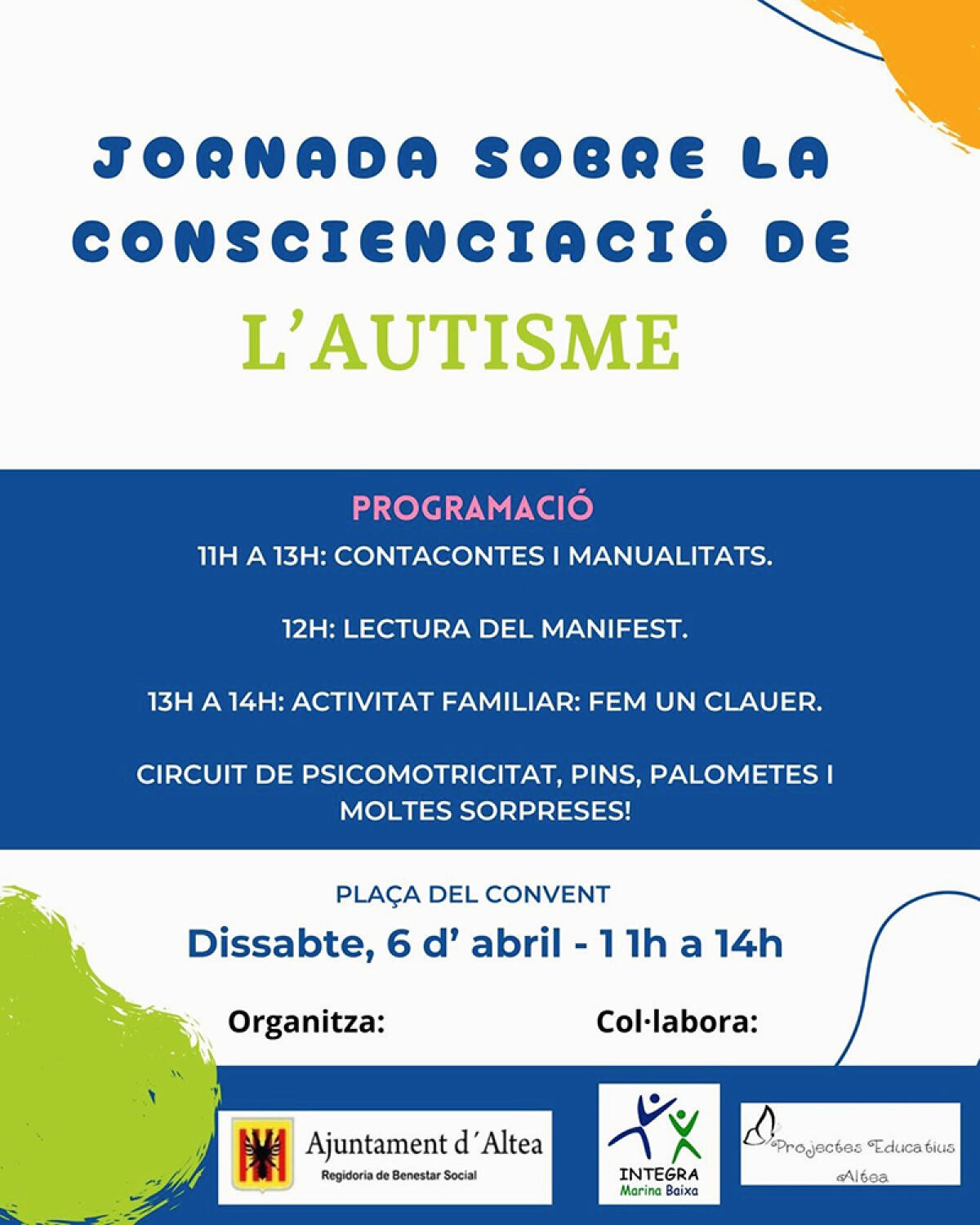 Altea celebra la I Jornada sobre la concienciación del Autismo