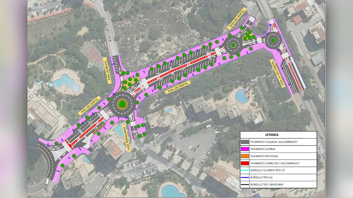 Benidorm inicia la licitación de las tres nuevas rotondas de la avenida del Murtal incluidas en los presupuestos participativos 