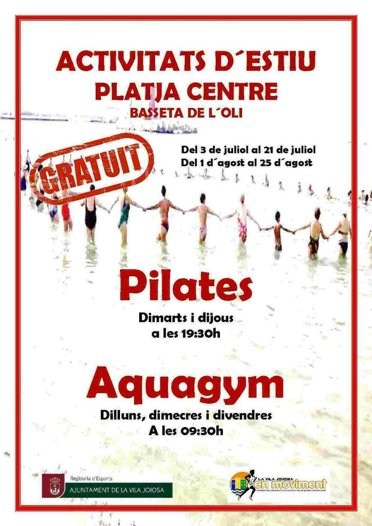 La Vila · Deportes oferta aquagym y pilates gratuito en la playa Centro durante el verano