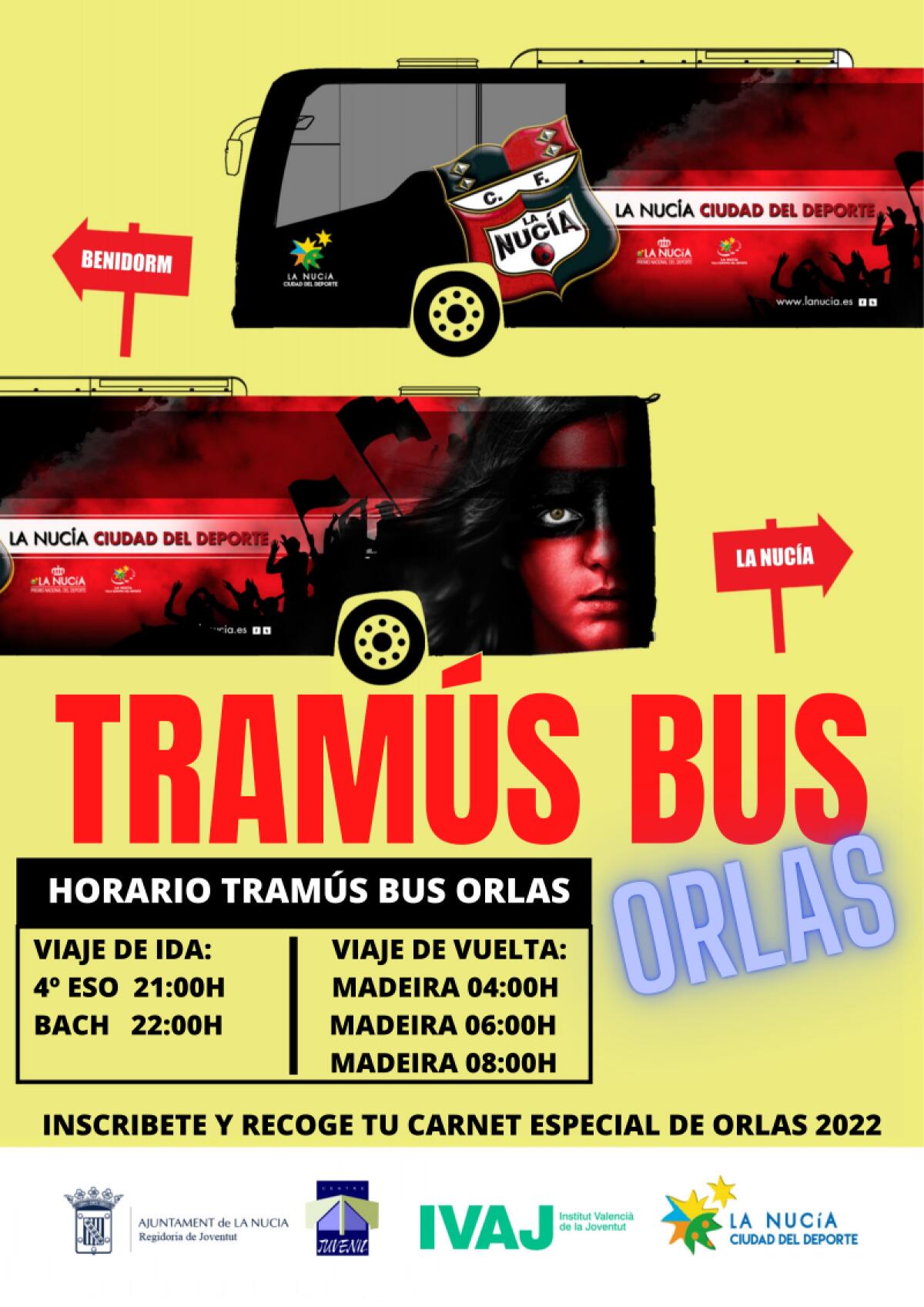 Tramús Bus Especial por las “Orlas del Instituto” este viernes