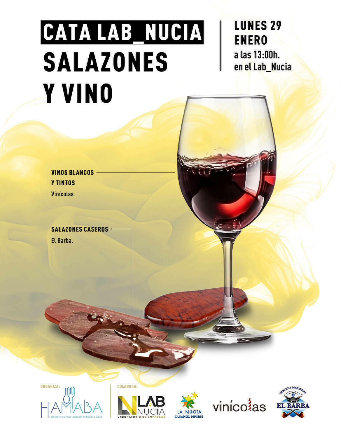 Lab Nucia albergará una jornada de cata de vinos y salazones