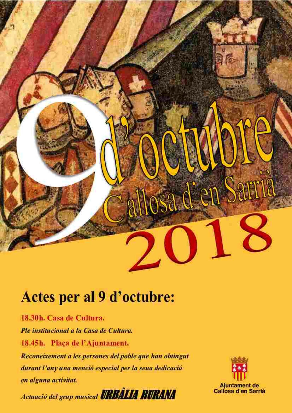  Callosa d&rsquo;en Sarri&agrave; celebrar&aacute; el 9 d&rsquo;Octubre con un homenaje a personas destacadas del municipio