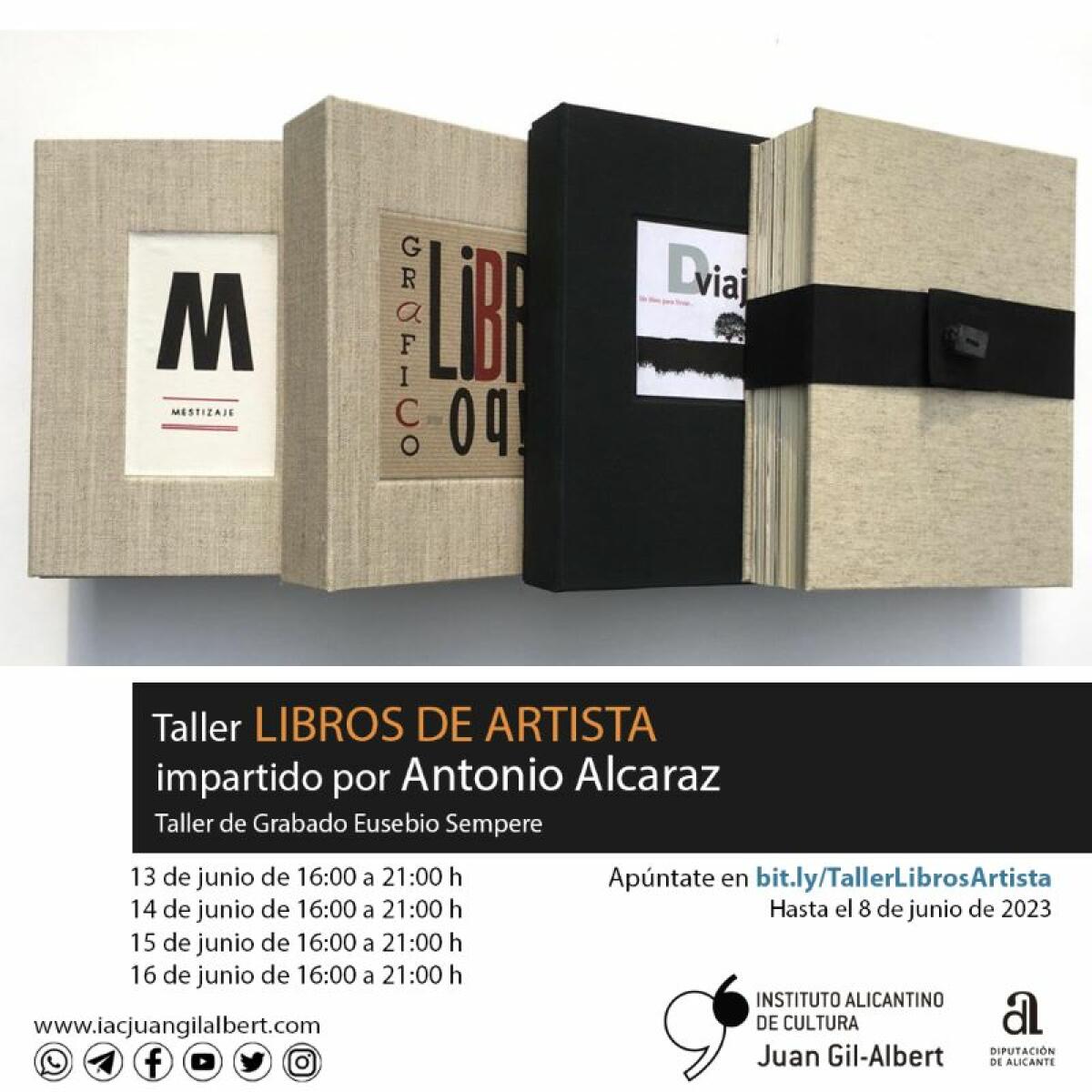 El Instituto Gil-Albert organiza en junio talleres sobre los libros de artista y el arte de la cestería tradicional