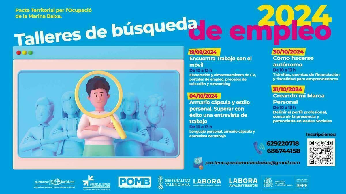 El Pacte per l’Ocupació de la Marina Baixa realizará cuatro nuevos talleres en Benidorm para mejorar la búsqueda de empleo