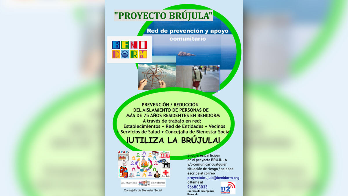 Benidorm presta apoyo a 250 personas mayores de la localidad en riesgo de aislamiento a través del Proyecto Brújula