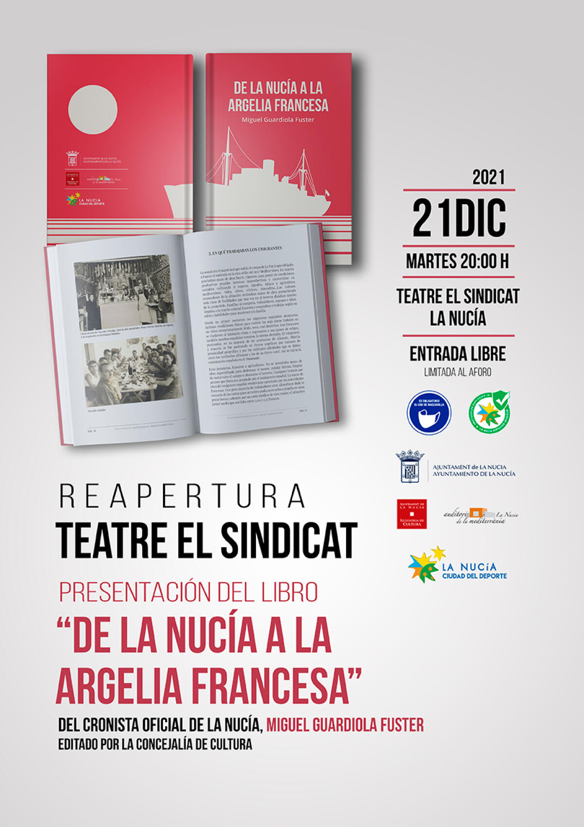 Mañana Miguel Guardiola presenta su libro “De La Nucía a la Argelia francesa” 