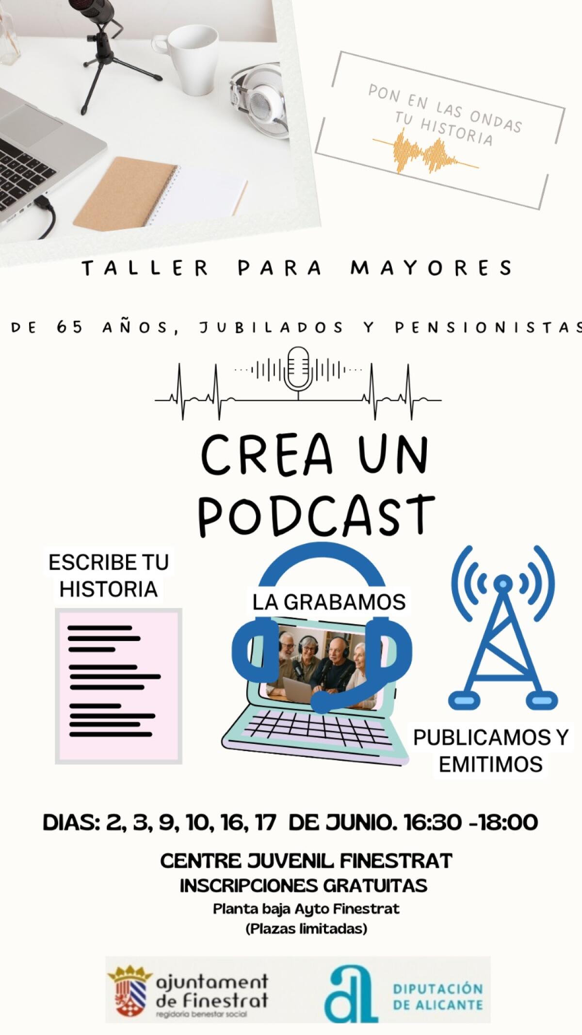 "CREA TU PROPIO PODCAST": NUEVO TALLER PARA PERSONAS MAYORES DE FINESTRAT