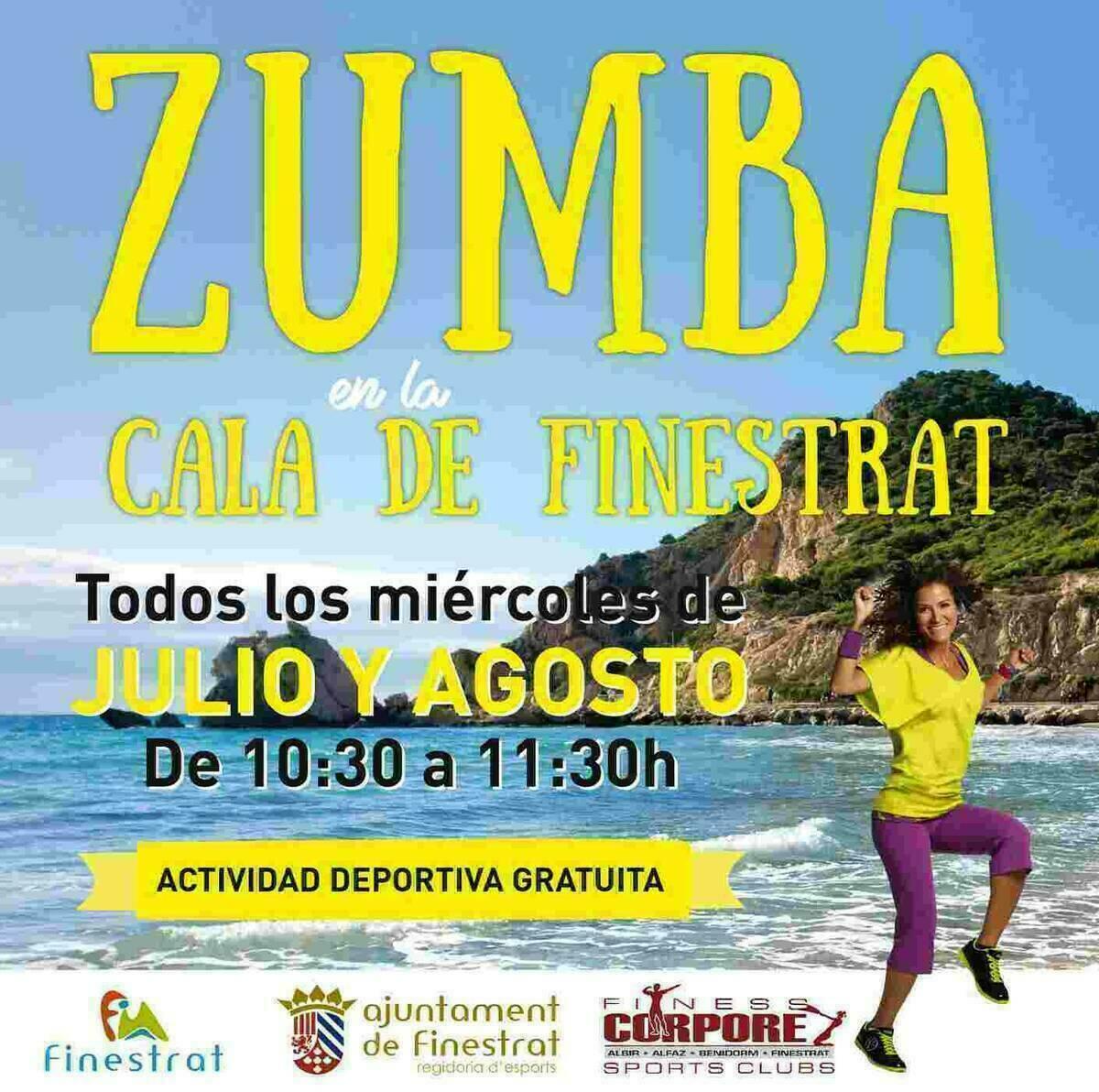 Todos los mi&eacute;rcoles del verano habr&aacute; sesiones gratuitas de Zumba en la cala de Finestrat
