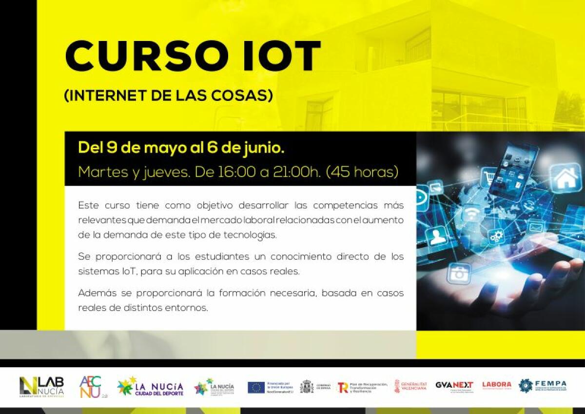 Nuevas fechas para el “Curso gratuito del Internet de las Cosas” de Lab Nucia