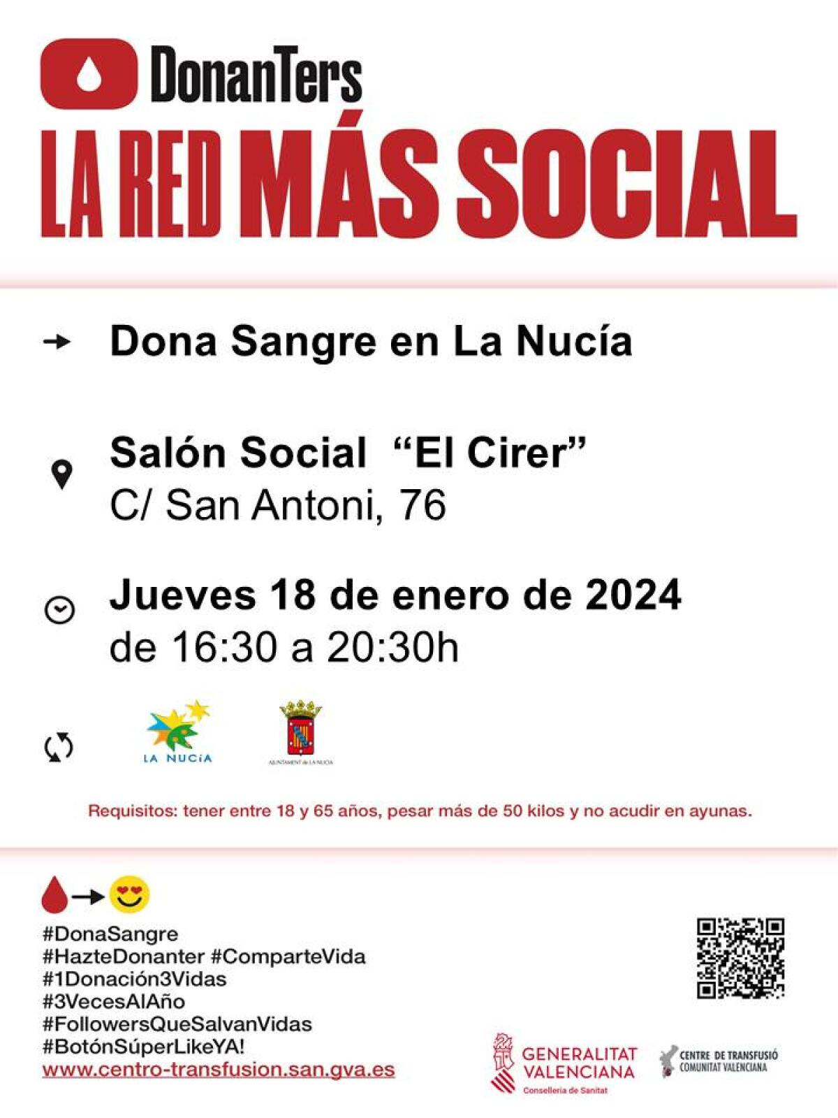 Esta tarde segunda Donación de Sangre de 2024 en “El Cirer”  