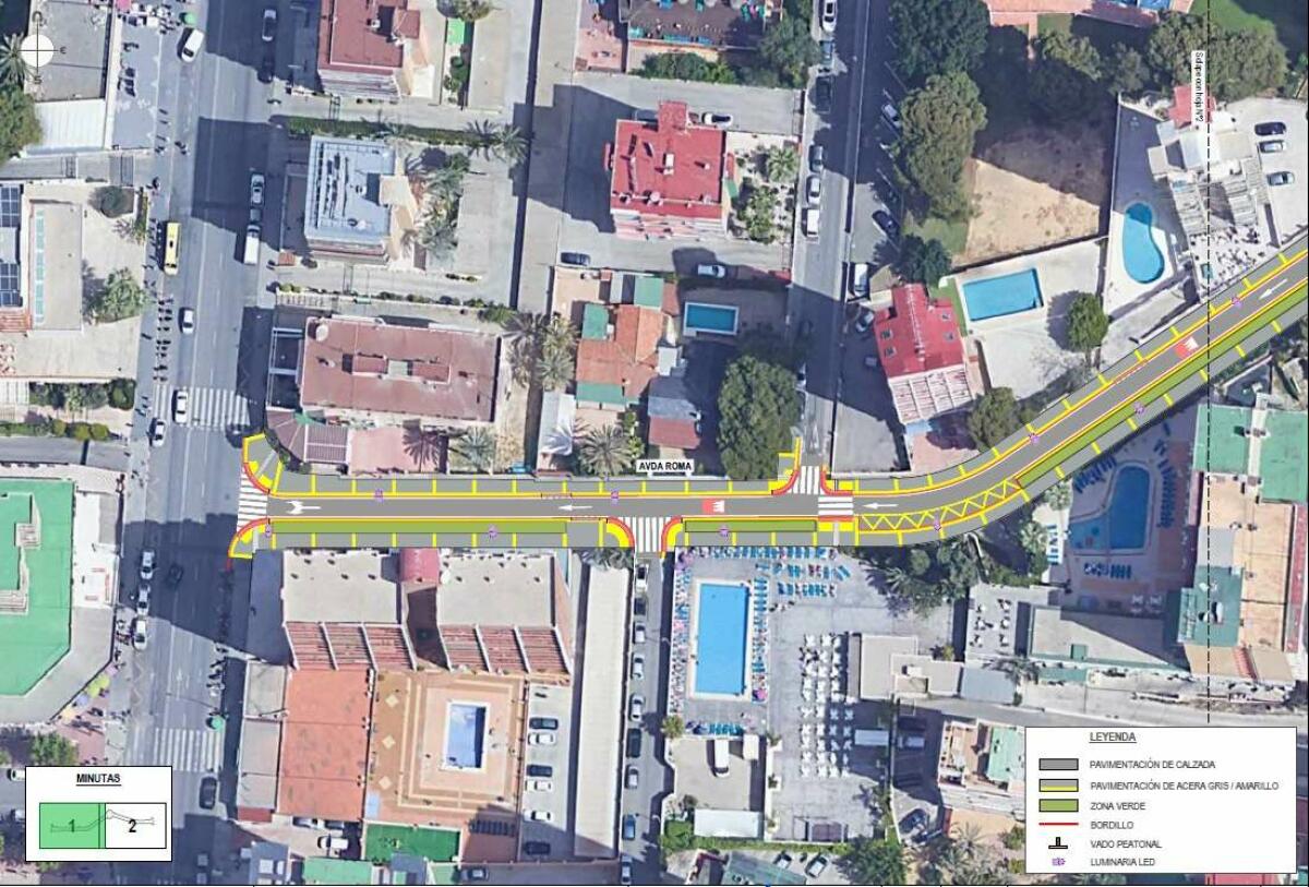 Benidorm licita la renovación de la avenida de Roma, que gana en accesibilidad y espacio peatonal