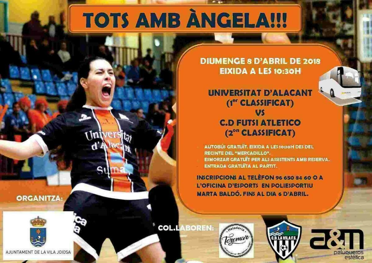 Deportes fleta un autob&uacute;s para animar a la deportista vilera &Agrave;ngela Mingot, jugadora de Primera Divisi&oacute;n de f&uacute;tbol sala femenino